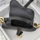 Dior Women's Bags Shoulder Bag Mini Saddle Bag Black Grained Calfskin - Bags