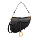 Dior Women's Bags Shoulder Bag Mini Saddle Bag Black Grained Calfskin - Bags