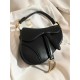 Dior Women's Bags Shoulder Bag Mini Saddle Bag Black Grained Calfskin - Bags