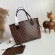 LOUIS VUITTON LV Damier Ebene Canvas Neverfull Rose Ballerine - Bag