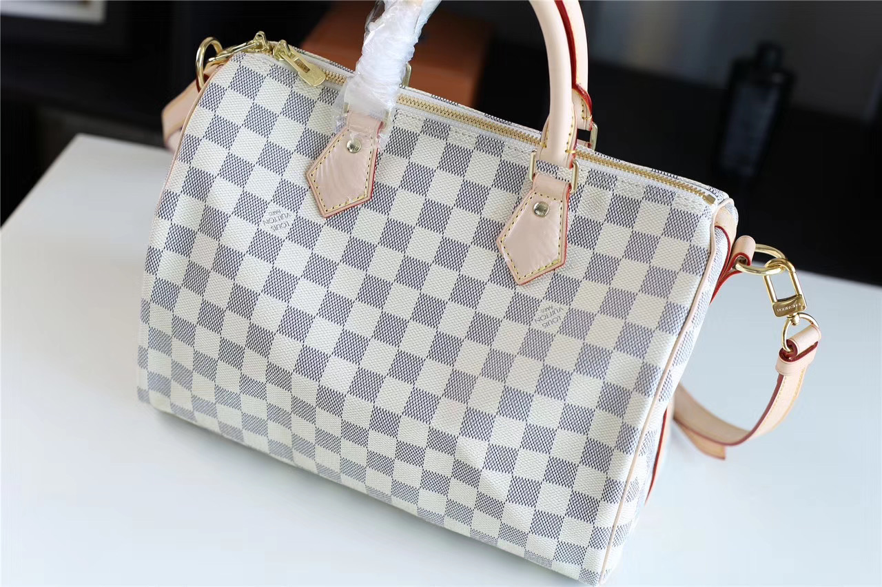 Louis Vuitton Speedy Bandoulière Damier Azur Canvas Women Handbag - Bag