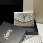 ysl crocodile print silver 