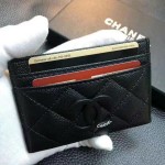 chanel black card holder 