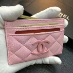 chanel pink card holder 